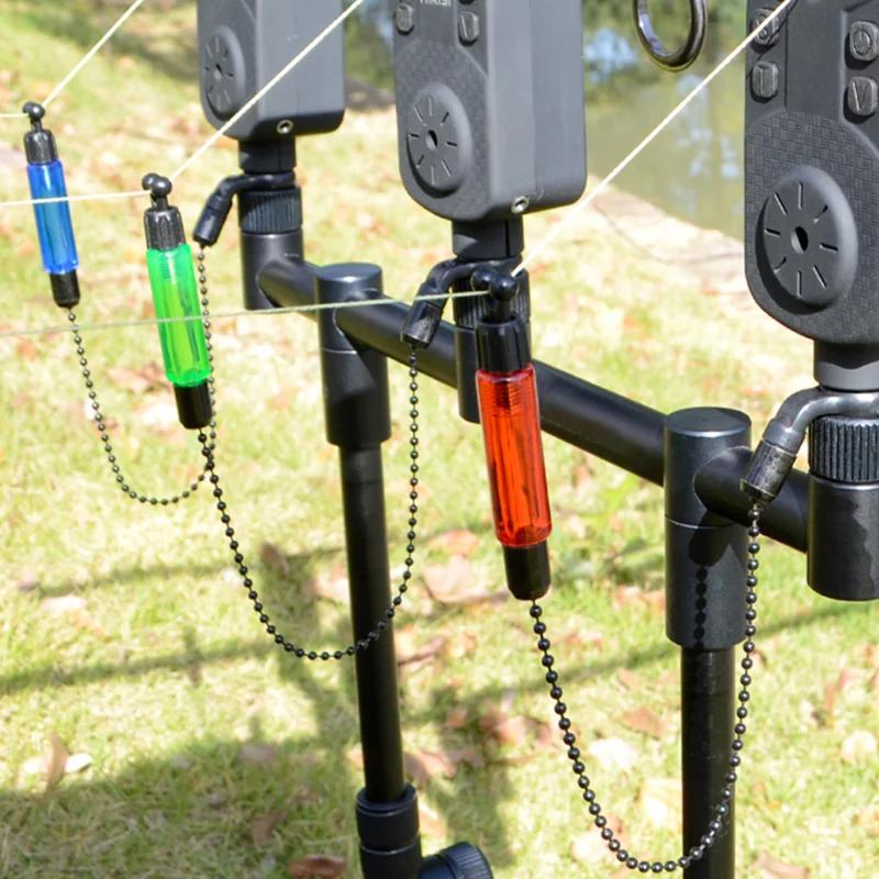 Bissanzeiger für Karpfenangeln, Aufhänger, Bissanzeiger, Schwinger, Bissanzeiger aus Stahl mit 4-farbiger Kette, Angelzubehör