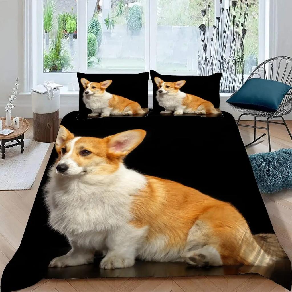 Dogs Duvet Cover Set Cute Animal Bedding Set Microfiber Bernese Mountain Dog Comforter Cover Twin Full Size For Kids Teens Boys