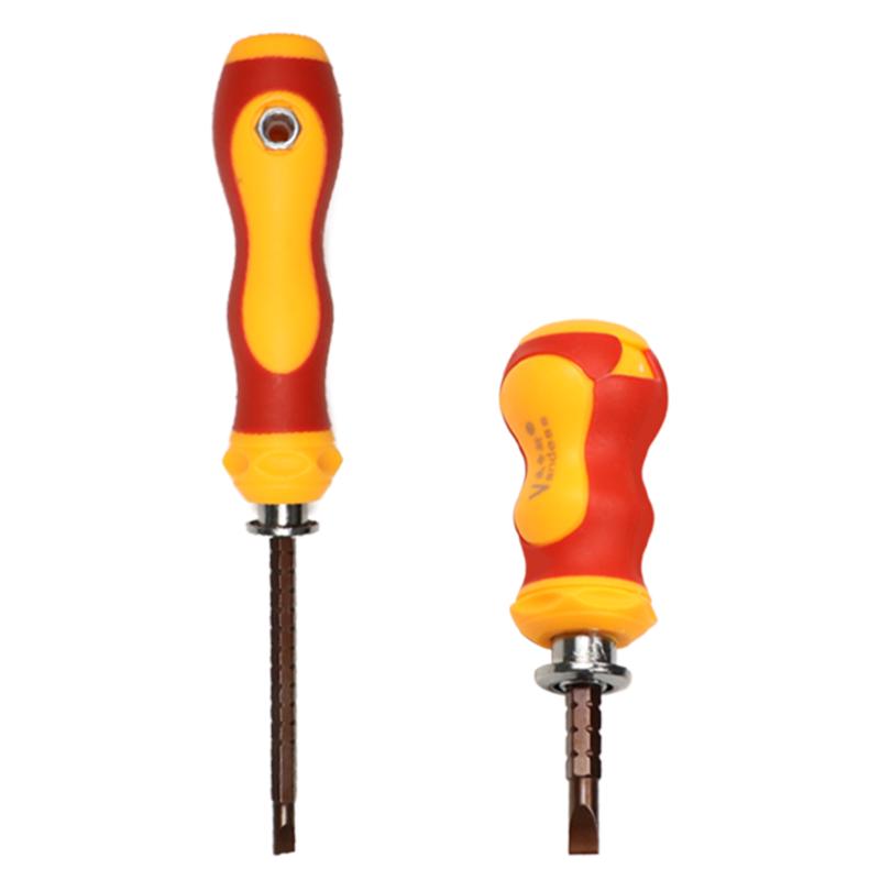 VANDESS Double-Head Screwdriver: Retractable 3mm & 6mm Flathead Phillips, Hardened S2 Steel.
