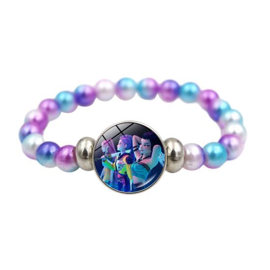 Yousheng Korean Pop Beaded Bracelet Anime Inspired Fashion Bracelet Colorful Beads Bracelet for Women Men Girls Boys Fans