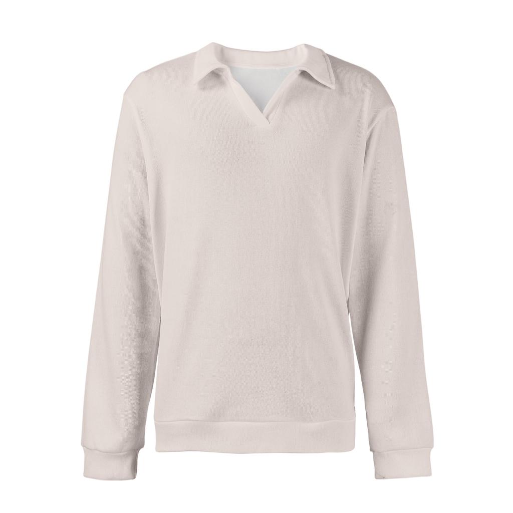 Men's Casual Collared Long-Sleeve Knit Base Layer Top