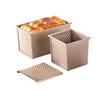 1Pcs Rectangle Loaf Pan With Cover Oven Baking Mould Cake Non-Stick Corrugated Toast Box Aluminized Steel Bread Mold Tool