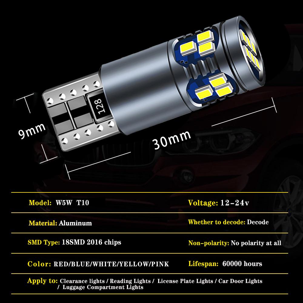 2Pcs T10 Car LED Bulbs Clearance Lamp For Isuzu D-Max Dmax 2002- 2019 2020 2021 2022 2023 2024 Car Interior Parking Lights