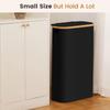 Bamboo Handles Slim Laundry Hamper with Lid Foldable Clothes Basket Bin Storage Bins  Bathroom