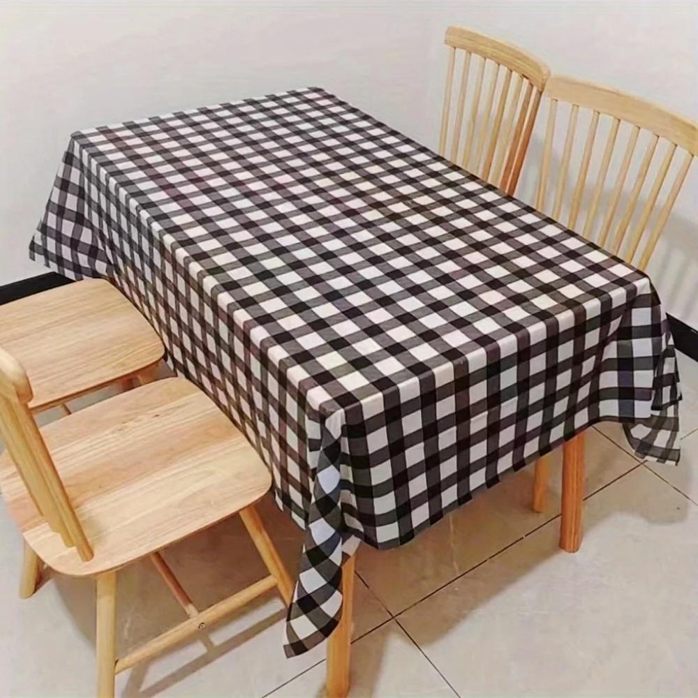 

1pc 137cmx274cm Pastel Blue Pink Checkered Disposable Tablecloth Plastic Red Rectangle Table Covers Birthday Decorations 1pc чёрный