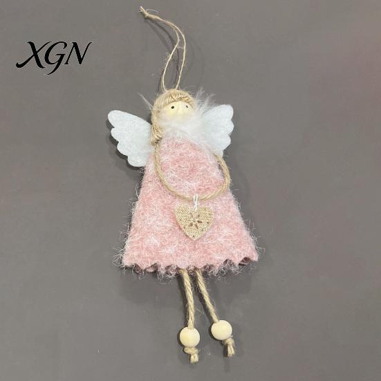 Soft Plush Home Decor Christmas Tree Angel Doll Ornament, Cute Small Handmade Pendant for Thanksgiving Day Gifts, Holiday Party Hanging