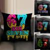 67 Six Seven Cushion Cover Natural Linen Organic Fabric DoubleSided Printing Sofa Home Decor Breathable Environmentally