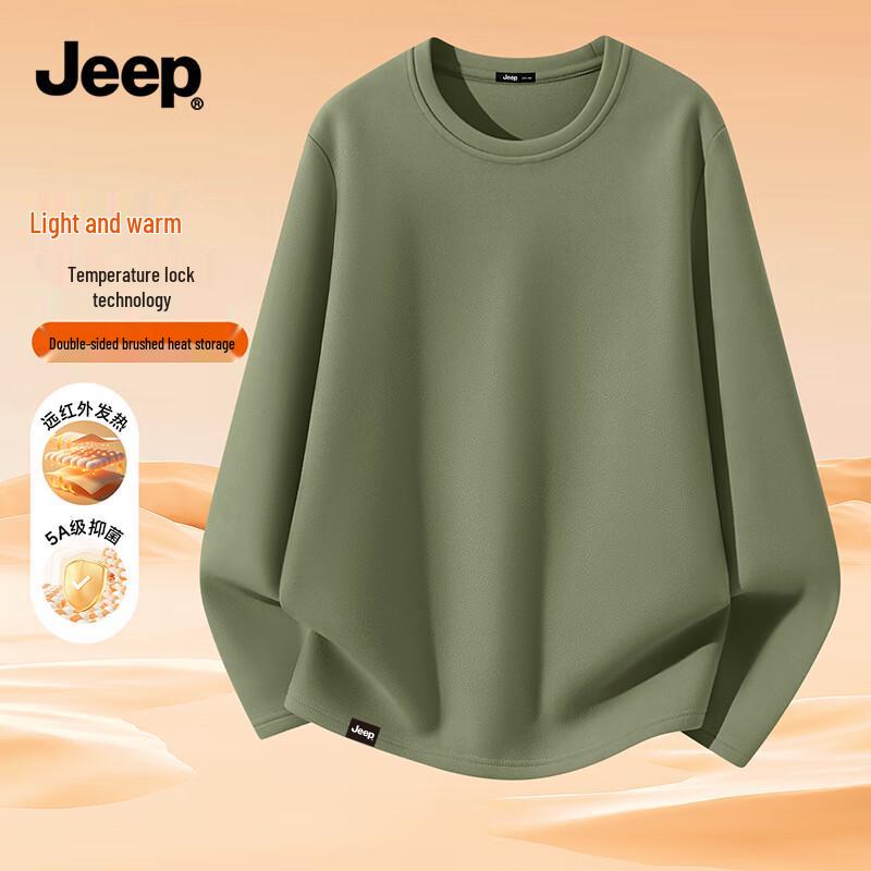 JEEP Men s Double-Sided Brushed Fleece Long-Sleeve Thermal T-Shirt XL