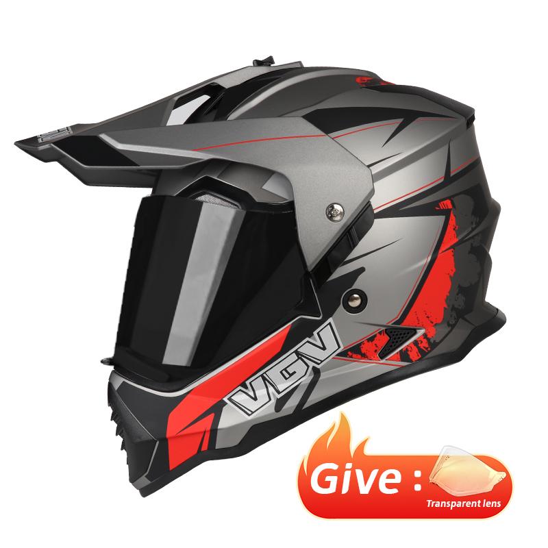 VGV Motocross Helmet DOT Double Lens Common Man Women Motorcycle Helmet Dirt Bike Karting Downhill AM DH Cross Sunscreen Lens