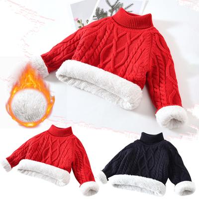 Fall And Winter New Children's Sweater Children's Clothing Padded Thickened Boys And Girls Baby Pullover Knit Sweater