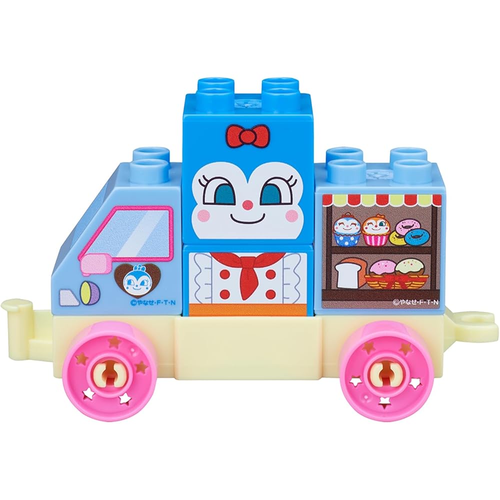 Bandai Blocklabo Vehicle Building Blocks Set Kikin-chan with Bakery Wagon for Anpanman 3D Toy