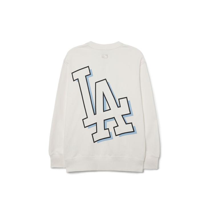 MLB Los Angeles Dodgers Sweatshirts Unisex Ivory White Crew Neck Moderate Regular 3AMTB0431-07IVS S