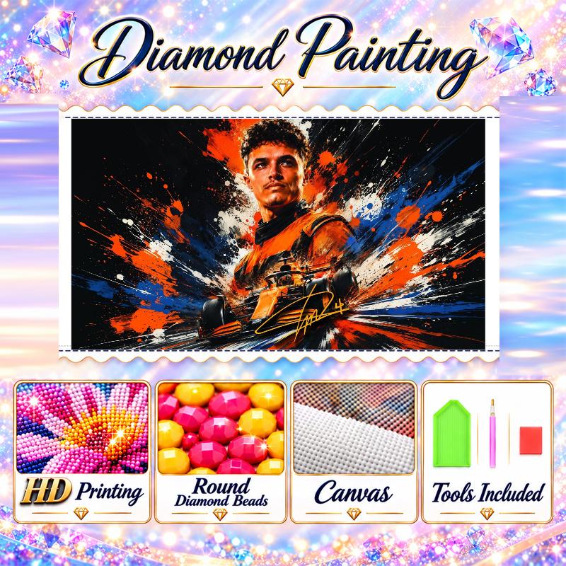 Lando Norris 5D Diamond Painting Kit DIY Full Drill Diamond Art Home Wall Decor