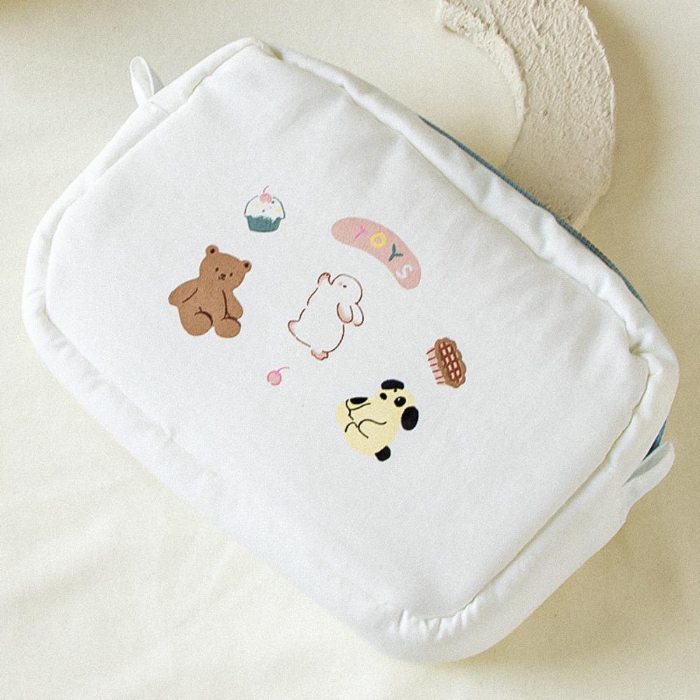 

Cartoon Print Travel Storage Bag Large Capacity Data Cable Storage Bag Cute Cosmetic Bag