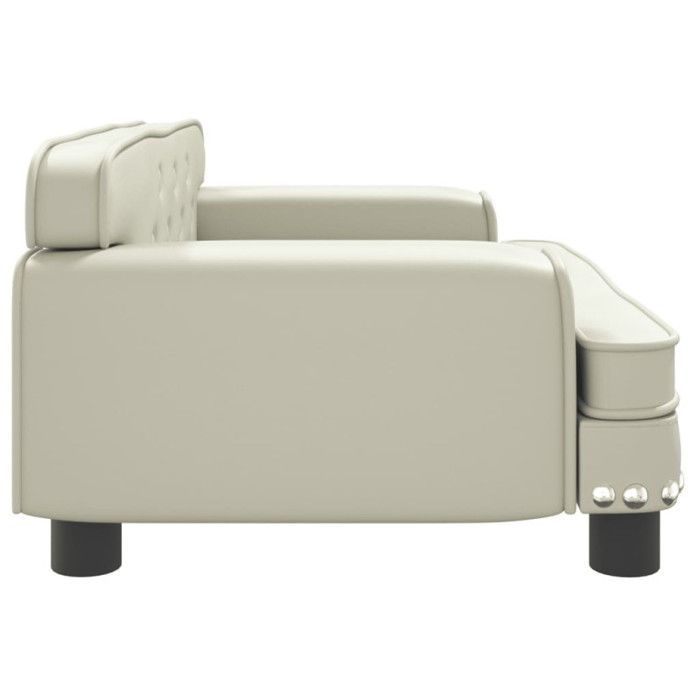 Cream Children's Sofa 70x45x30 Cm Faux Leather
