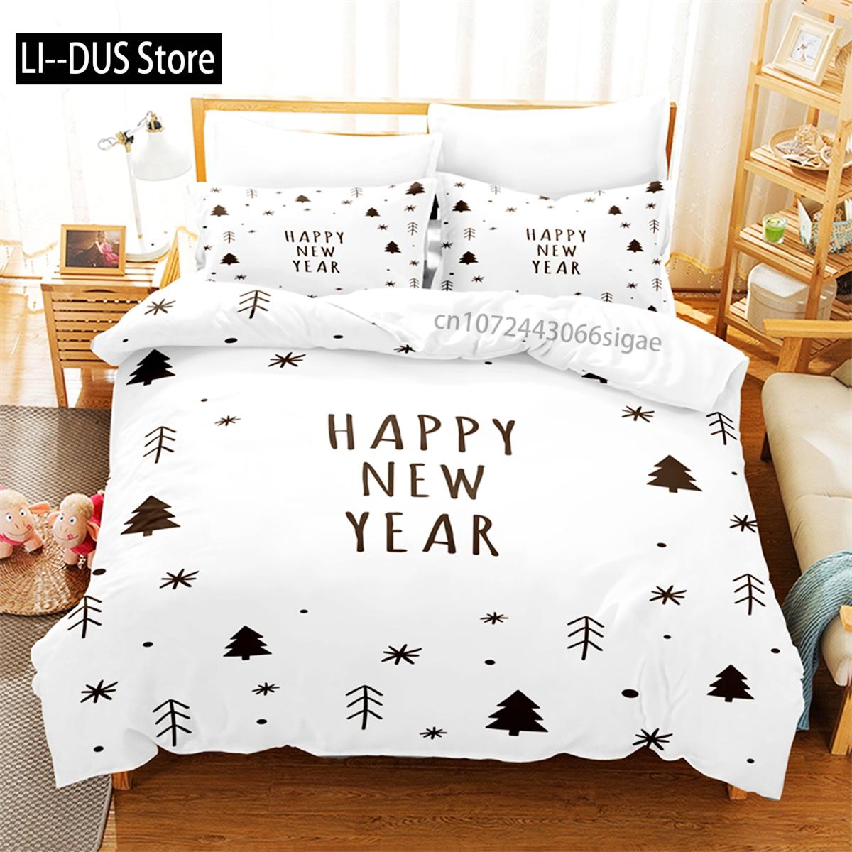 

Comforter Christmas Letter Bedding Set 3D Bedding Digital Printing Queen Size Bedding Set Fashion Design Comforter (quilt)-EU Single(135*200cm)3pcs