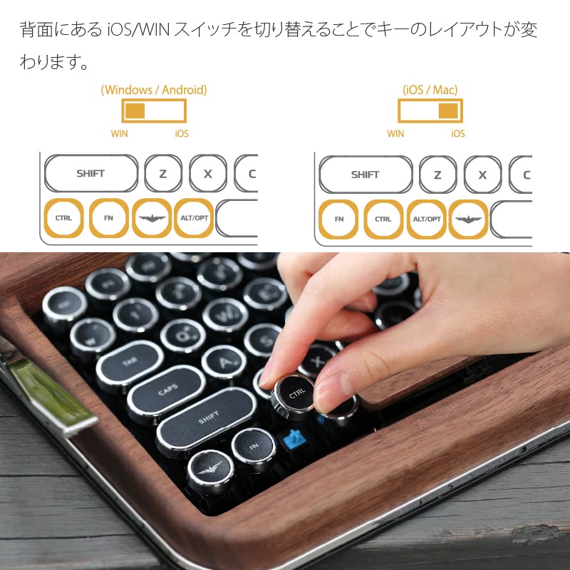 Aias Retro Keyboard PENNA RED Typewriter-Style