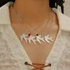 Squisita Collana Colomba della Pace in Ceramica Bianca per Donna Ciondolo Colomba Vintage Catena Maglione Accessori Gioielli da Festa Regalo