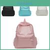 Nylon Backpack For High School Students With Simple Solid Color Shoulder Strap Letter Print For Campus Use