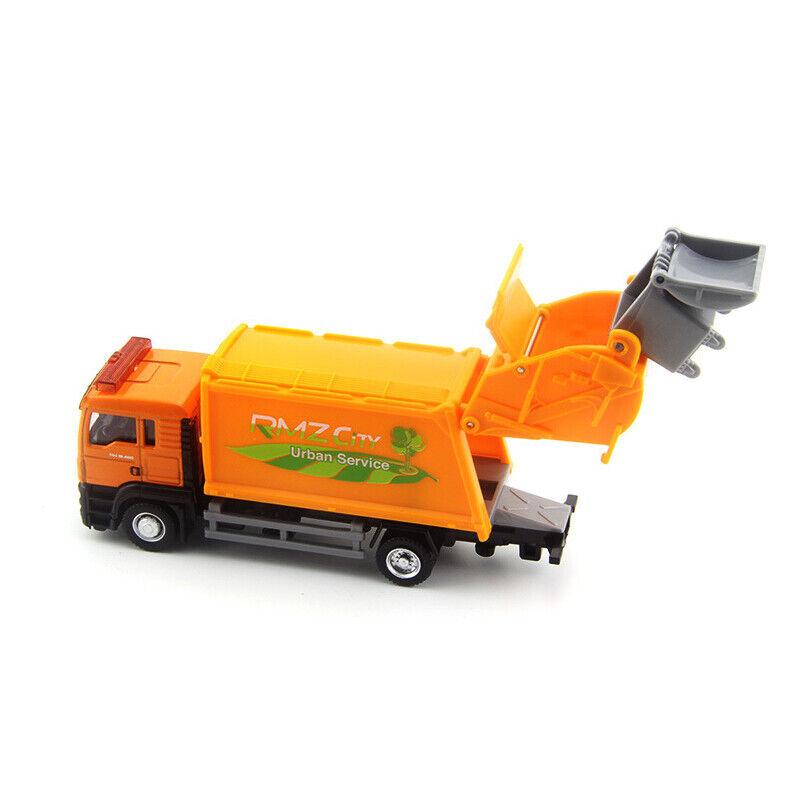 1/64 Man Garbage Truck Trash Bin Model Car Diecast Gift Toy Vehicle Kid