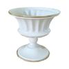 Iron Flower Urn with Fluted Detailing and Wide Raised Base for Wedding Centerpieces and Tabletop Arrangement Displays