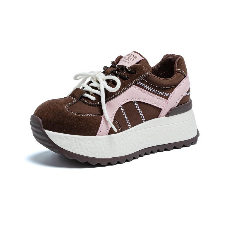 Novos Sapatos Casuais Esportivos Dad de Sola Grossa para Mulheres com Aumento de Altura da Palmilha