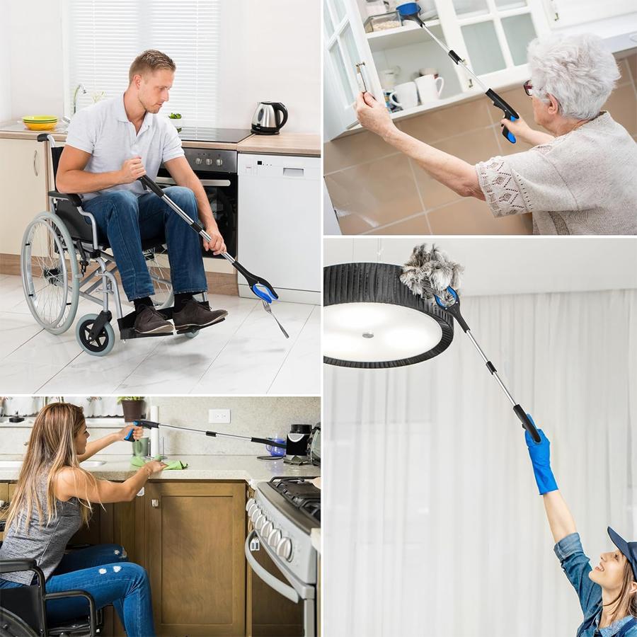 With 360° Swivel Grabber Trash Claw Foldable Grabber Trash Pick Up Stick ReachTool Litter Picker Arm Extension Outdoor