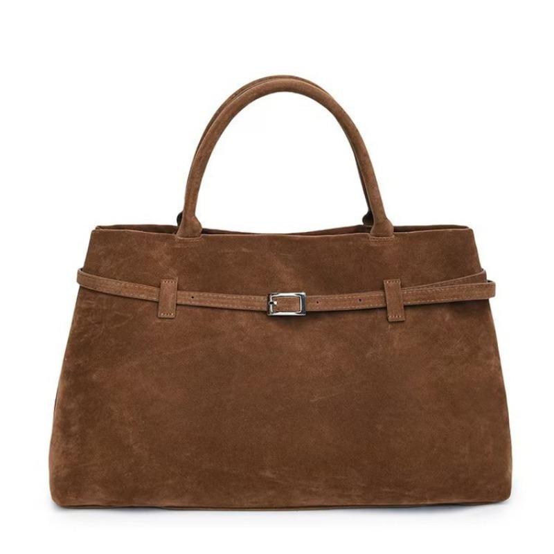 Autumn and Winter Retro Matte Leather Portable Tote Bag Women's New Trendy Large-capacity Commuter Shoulder Bag Underarm Bag