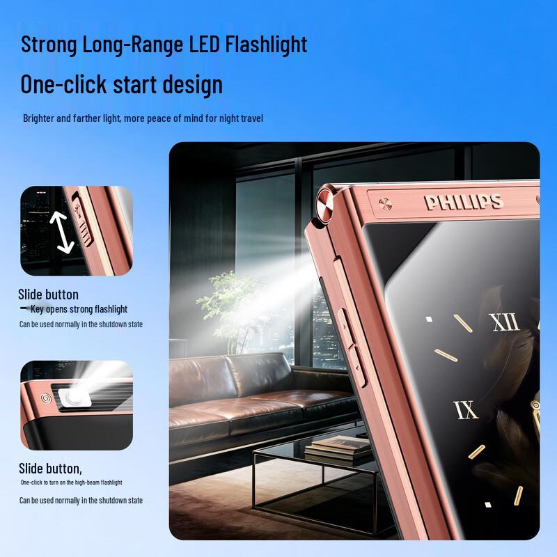 Philips 4G Flip Phone for Seniors (CN Version)