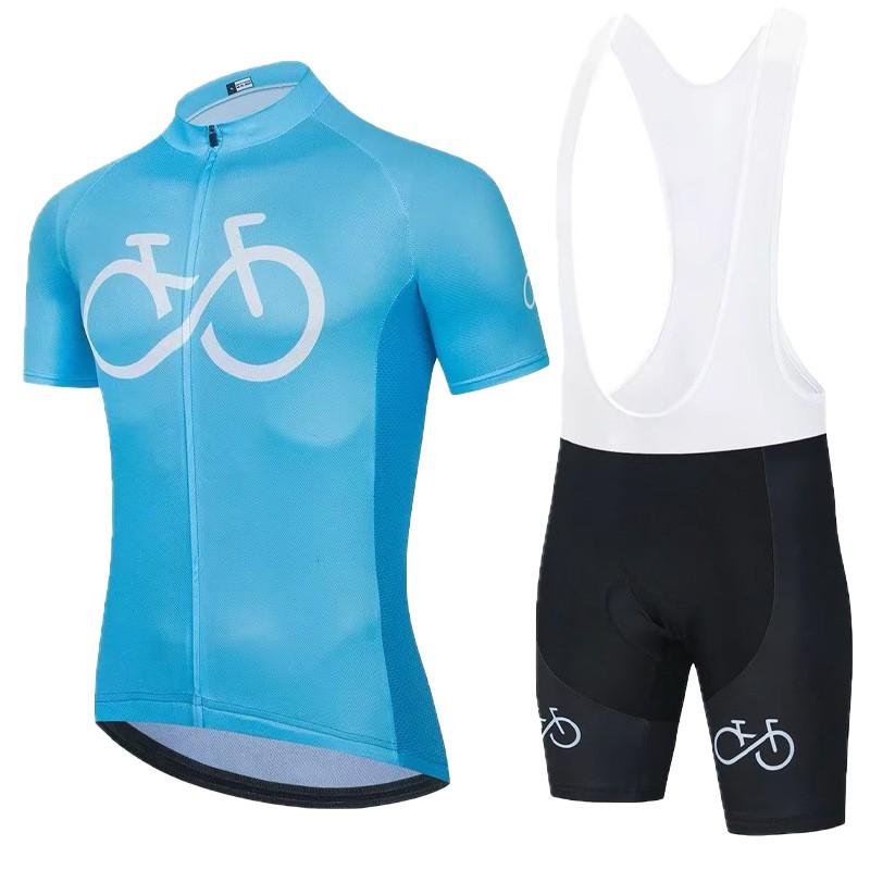 Mens Cycling Jersey Bib Shorts Set Breathable Quick-Dry Performance Wear Mountain Bike Ride