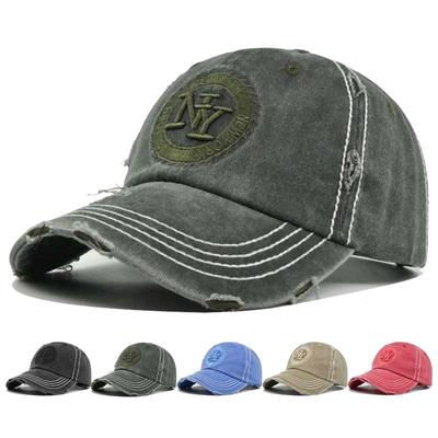 Distress Embroidered NY Letters Baseball Hats Sunshade New Unisex Versatile Retro Broken Style Peaked Caps Fashion Personal Ins