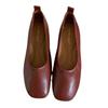 Fashion Round Toe Work Women's Flat Shoes 2025 Spring And Autumn Fashion Comfortable Casual Women Shoes Soft Soled Leather Women Shoes
