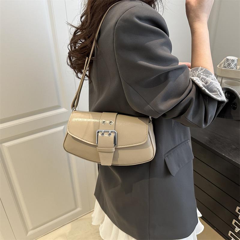Fashi Lock Design Pu Schultertaschen für Damen Einfache Lässige Damen Achseltasche Pendler Einfarbige Damen Handtaschen Geldbörse
