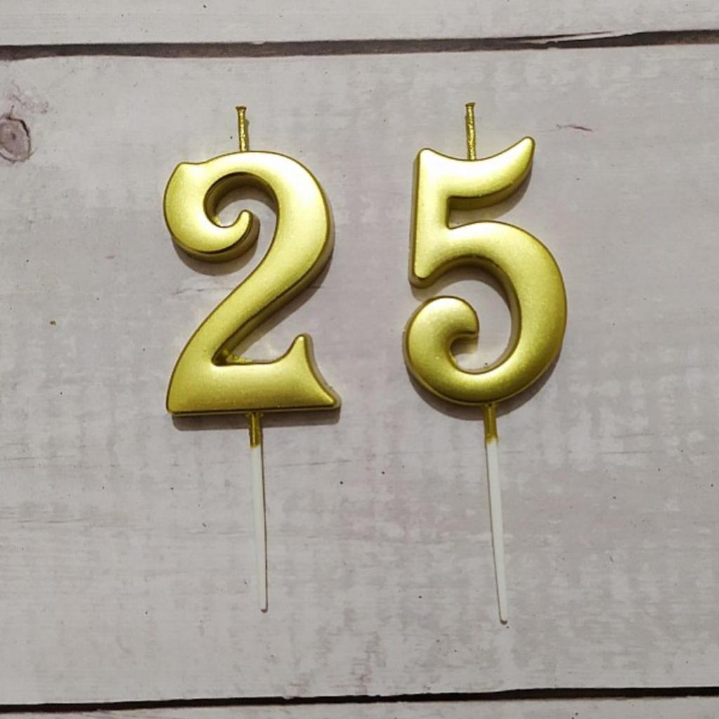 Gold Number Birthday Candles - Large Box Set for Kids' Birthday or Full Moon Party Cake Decorations (10 Boxes)
