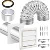 Universals 4inch Dryer Vent Kits Extracts Valves Duct Grills Cover Dryer Vent Wall Plate With Hose for Bathroom Exhaust Fan