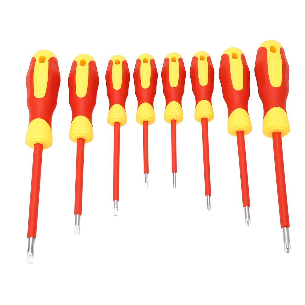 8 Piece 500V Insulated Screwdriver Set with Magnetic Tip Cross Slot Screwdriver Assortment Kit for