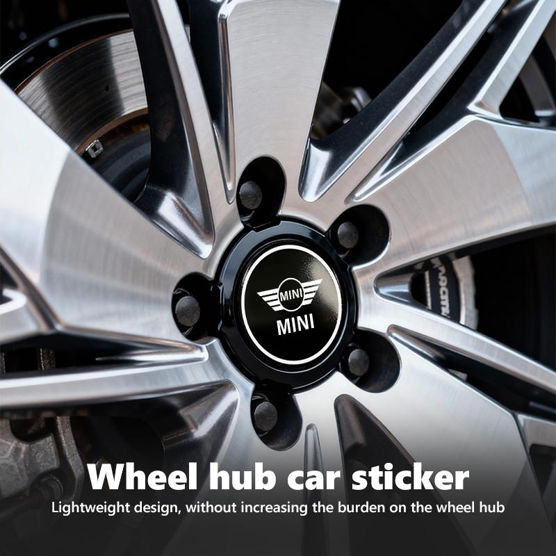 4 Stück Auto Radnabenkappe Emblem Logo Aufkleber Auto Dekorationszubehör für MINI Cooper R55 R56 R57 R58 R59 R60 R61 JOHN