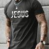 Men's summer 100% pure cotton casual Jesus Road Truth Life letter print outdoor sports round-neck short-sleeved top