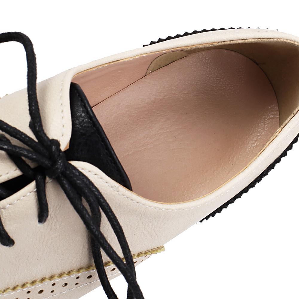 Fashion New 2025 Women Spring New Flats Shoes Women Oxfords Mixed Colors Lace Up Ladies Brogues Shoes Designer Casual Pu Leather Oxfords