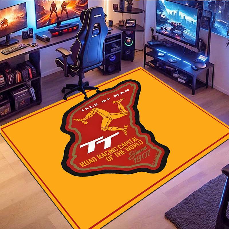 Isle of Man TT Logo Rug, suitable for living room, bedroom, game room, computer room and home décor.