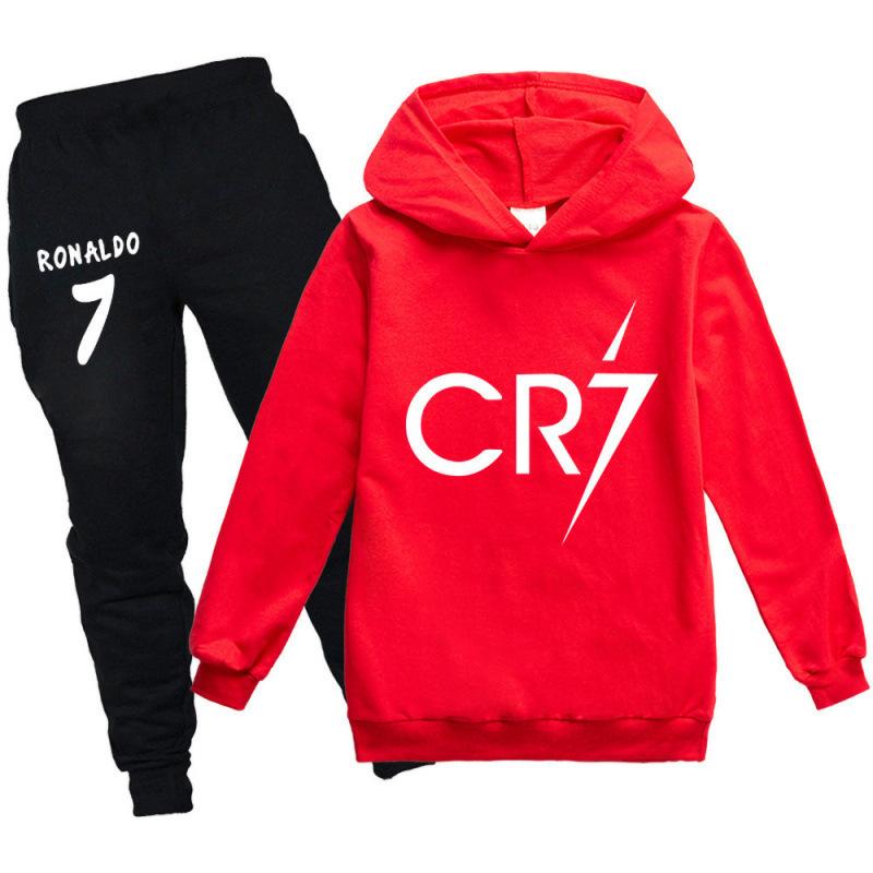 Children's hooded sweater two-piece children's suit hooded sweater winter fleece sweater hoodie set