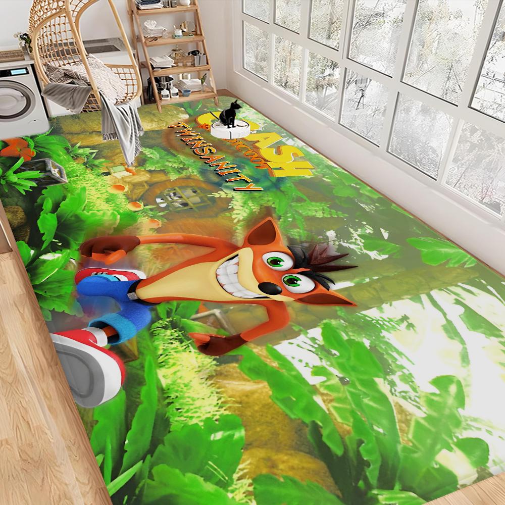 Video Game C-Crash B-Bandicoot Floor Mat INS Style Soft Bedroom Floor House Laundry Room Mat Anti-skid Household Carpets