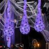 Glowing Halloween Spider Eggs Decorations with Web for Outdoor Indoor Wall Porch Lawn Party Home Garden Yard Scary Spooky Props