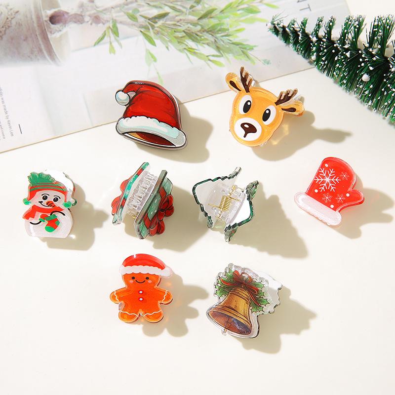 Festive Christmas Hair Clips: Santa, Snowflake, Tree, Gingerbread Man Designs