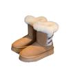thick-soled snow boots women's 2025 new winter wool and leather integrated casual velvet warm short tube thick-soled cotton shoes