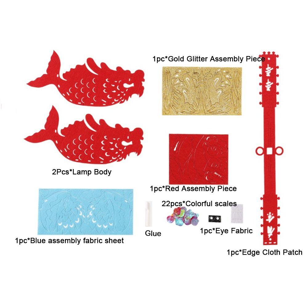 Non-Woven Fabric Dragon Boat Festival Fish Lantern Chinese Style Fish Shape Storage Basket DIY