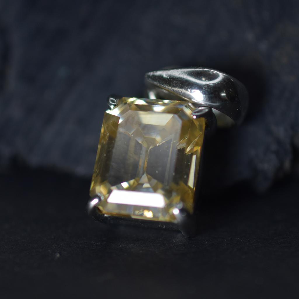 Synthetic Moissanite Pendant 12 ct Champagne 925 Sterling Silver Gemstone Jewelry Gift