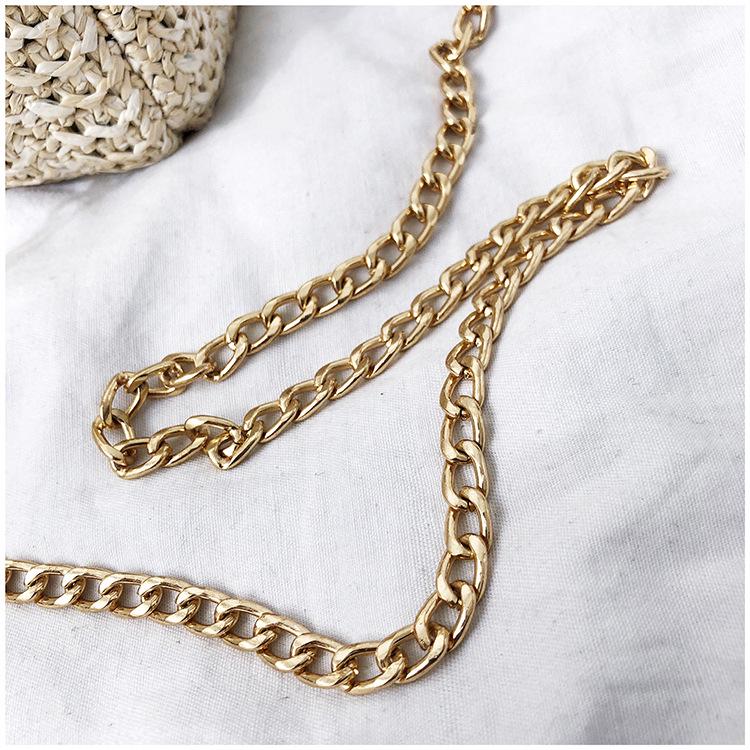 Mouth Gold Small Bag Female Wild Messenger Bag Chain Shoulder Fashion Clip Mouth Straw Bag