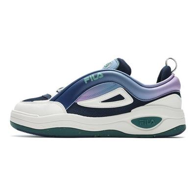 Mix 2 Thick Sole Height Increasing Trendy Shock Absorbing Wear Resistant Low Top Skate Shoes Men Sneaker Sky-Blue Cream F12M432208FBG