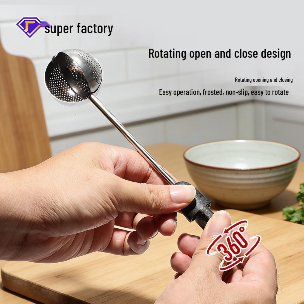 Portable 304 Stainless Steel Rotating Tea Ball Strainer Mesh